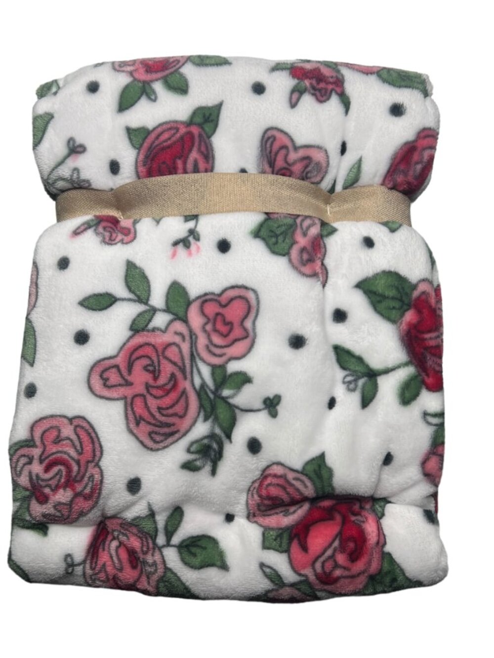 NWT Floral Flowers Roses Adirondack Baby Blanket Plush Pink White Green My Cozy - Picture 3 of 8